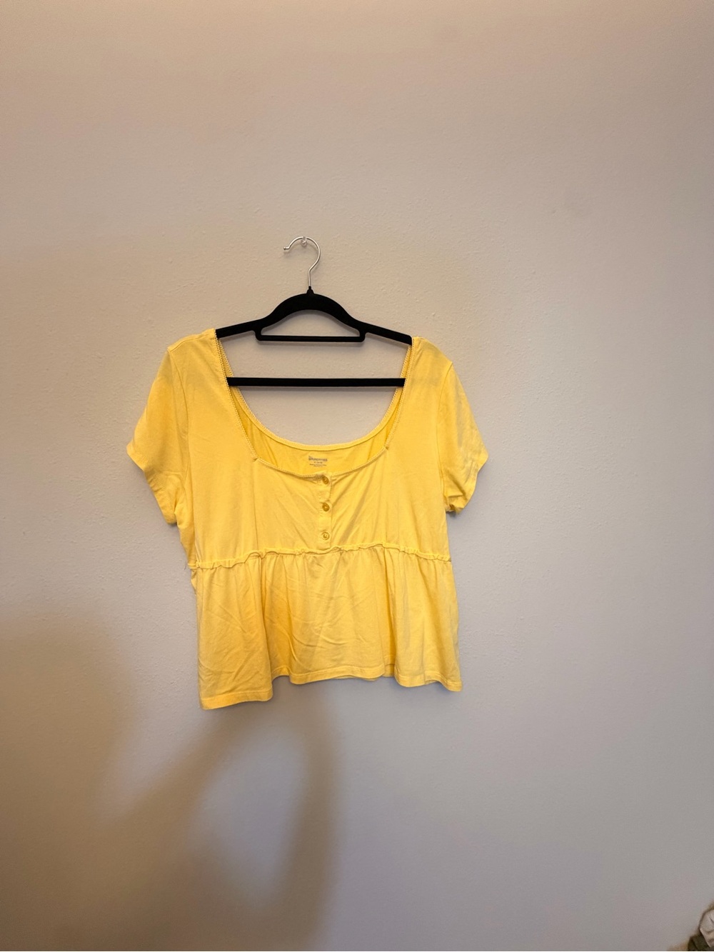 No Boundaries Yellow Scoop-Neck Peplum Tee